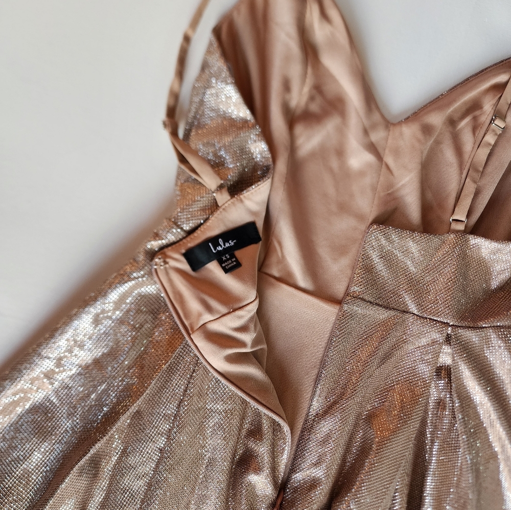 Lulus Keeps Getting Better Gold Skater Dress - Picture 4 of 10